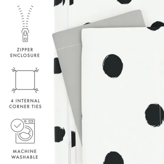 White Dotted Reversible 2-Pc. Twin Duvet Cover Set-Kirkland's Home Clearance