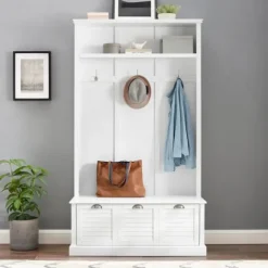 White Ellison Hall Tree With Storage Bench-Kirkland's Home Outlet