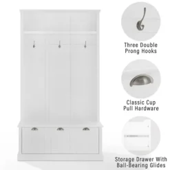 White Ellison Hall Tree With Storage Bench-Kirkland's Home Outlet