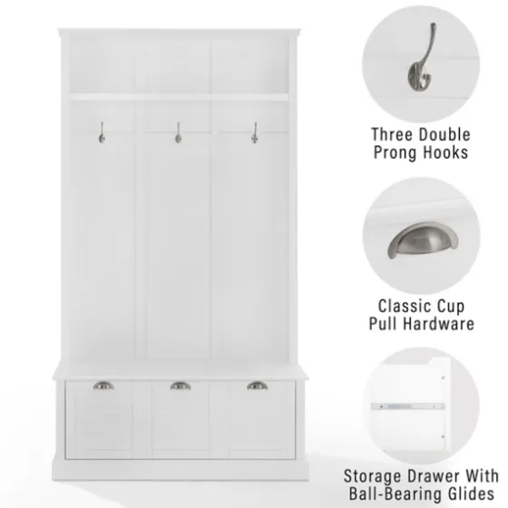 White Ellison Hall Tree With Storage Bench-Kirkland's Home Outlet