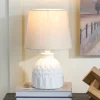 White Embossed Flowers Table Lamp-Kirkland's Home Sale