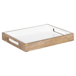 White Enameled Rectangle Mango Wood Tray-Kirkland's Home Sale