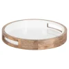 White Enameled Round Mango Wood Tray-Kirkland's Home Clearance