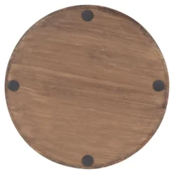 White Enameled Round Mango Wood Tray-Kirkland's Home Clearance