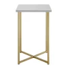 White Faux Marble And Gold X-Base Accent Table-Kirkland's Home Flash Sale
