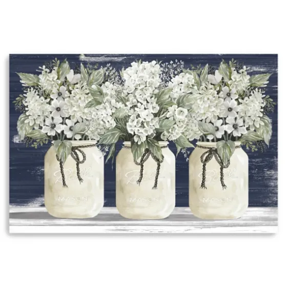 White Floral Trio Giclee Canvas Art Print-Kirkland's Home Hot