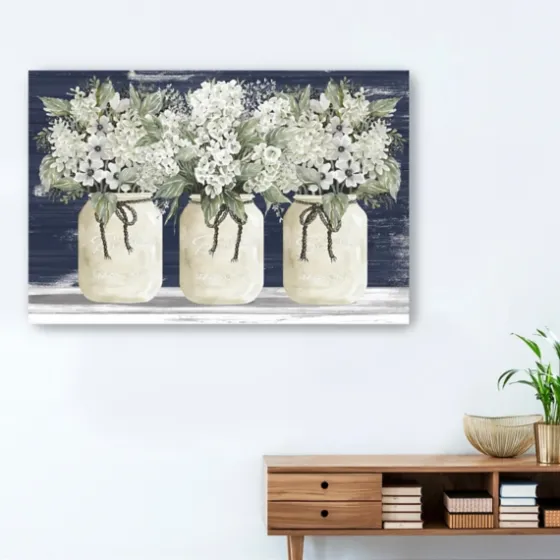 White Floral Trio Giclee Canvas Art Print-Kirkland's Home Hot