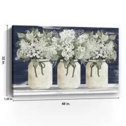 White Floral Trio Giclee Canvas Art Print-Kirkland's Home Hot