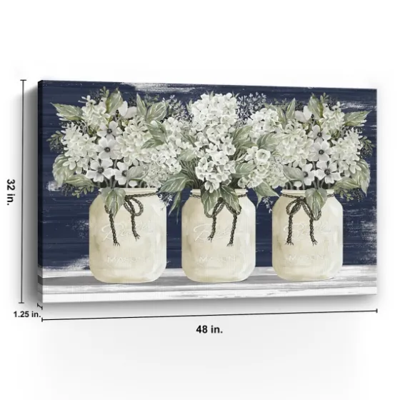 White Floral Trio Giclee Canvas Art Print-Kirkland's Home Hot