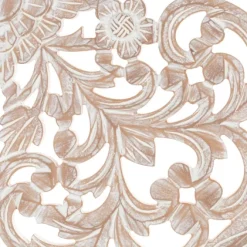 White Floral Wood Carving 3-Pc. Wall Plaque-Kirkland's Home Best