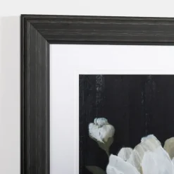 White Flower On Black I Framed Art Print-Kirkland's Home Discount