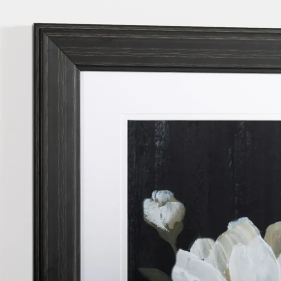 White Flower On Black I Framed Art Print-Kirkland's Home Discount