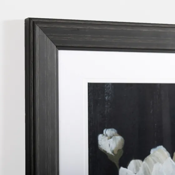 White Flower On Black I Framed Art Print-Kirkland's Home Discount