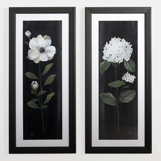 White Flower On Black I Framed Art Print-Kirkland's Home Discount