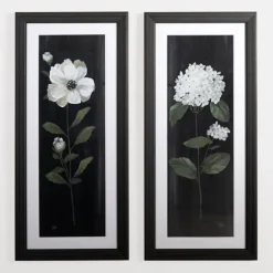 White Flower On Black I Framed Art Print-Kirkland's Home Shop