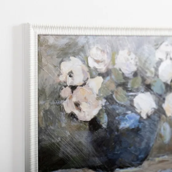 White Flowers In Blue Vase Framed Art Print-Kirkland's Home Cheap