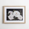White Flowers On Black Back Framed Art Print-Kirkland's Home Best Sale