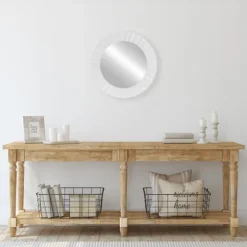 White Fluted Contemporary Wall Mirror-Kirkland's Home Hot