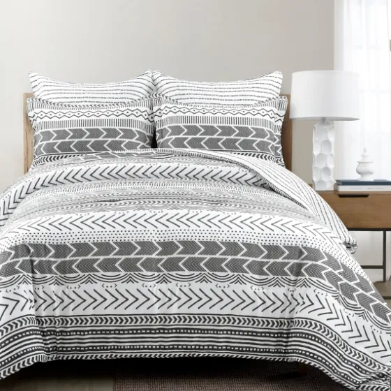 White Geometric King 5-Pc. Comforter Set-Kirkland's Home Online