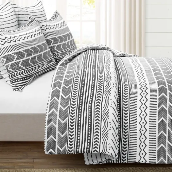 White Geometric King 5-Pc. Comforter Set-Kirkland's Home Online