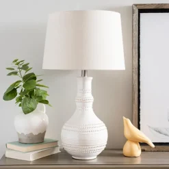 White Glaze Serenia Ceramic Table Lamp-Kirkland's Home Store