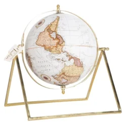 White Globe With Gold Linear Base-Kirkland's Home Best Sale