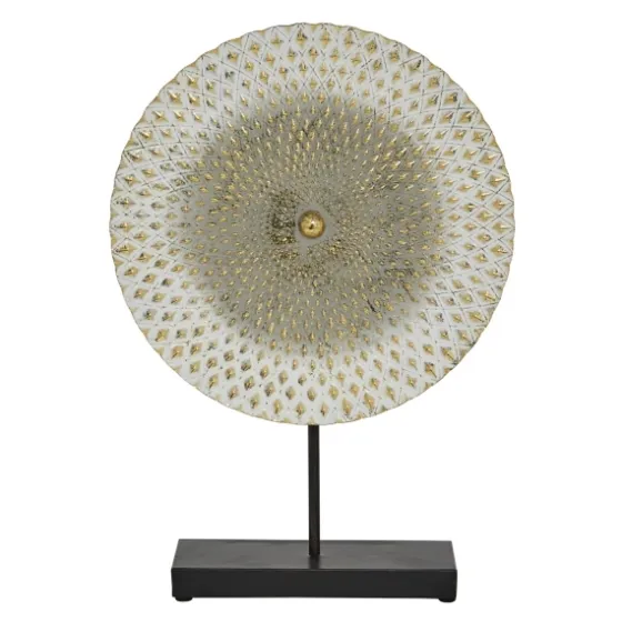 White Gold Carved Mandala Metal Sculpture-Kirkland's Home Online