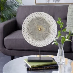 White Gold Carved Mandala Metal Sculpture-Kirkland's Home Online