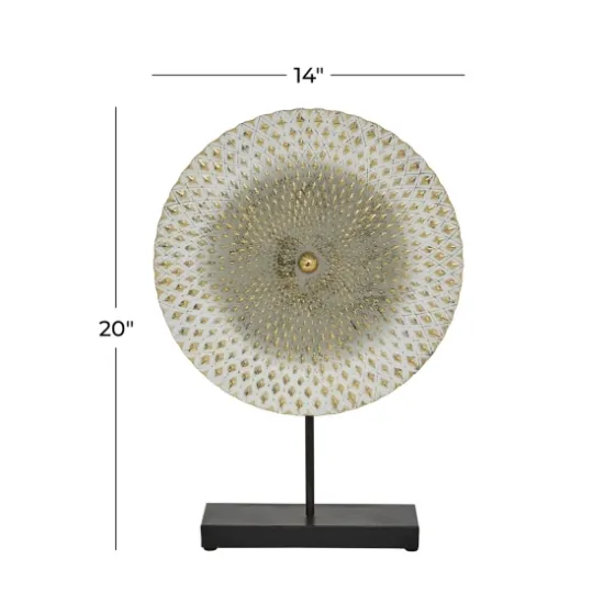 White Gold Carved Mandala Metal Sculpture-Kirkland's Home Online