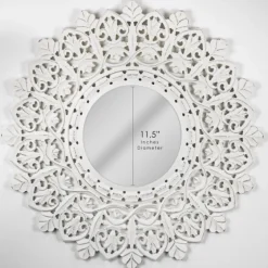 White Handcarved Mandala Circle Wall Mirror-Kirkland's Home Shop