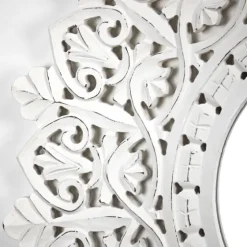 White Handcarved Mandala Circle Wall Mirror-Kirkland's Home Shop