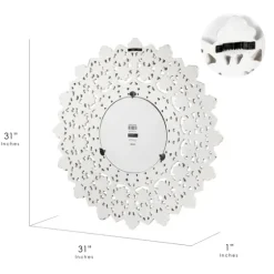 White Handcarved Mandala Circle Wall Mirror-Kirkland's Home Shop