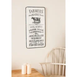 White Iron Farmer'S Market Wall Plaque-Kirkland's Home Cheap