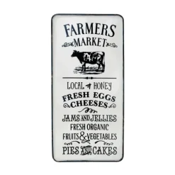 White Iron Farmer'S Market Wall Plaque-Kirkland's Home Cheap