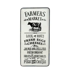 White Iron Farmer'S Market Wall Plaque-Kirkland's Home Cheap