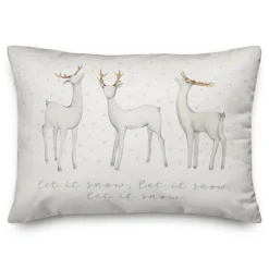 White Let It Snow Reindeer Christmas Accent Pillow-Kirkland's Home Flash Sale