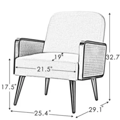 White Linen And Rattan Accent Chair-Kirkland's Home Best Sale