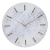 White Marble And Gold Accent Wall Clock, 20 In.-Kirkland's Home Shop