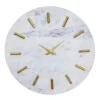 White Marble And Gold Accent Wall Clock, 15 In.-Kirkland's Home Clearance
