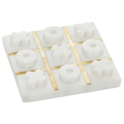 White Marble And Gold Tic Tac Toe Board-Kirkland's Home Shop