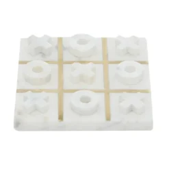 White Marble And Gold Tic Tac Toe Board-Kirkland's Home Shop