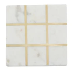 White Marble And Gold Tic Tac Toe Board-Kirkland's Home Shop