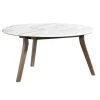 White Marble And Wood Round Coffee Table-Kirkland's Home Store