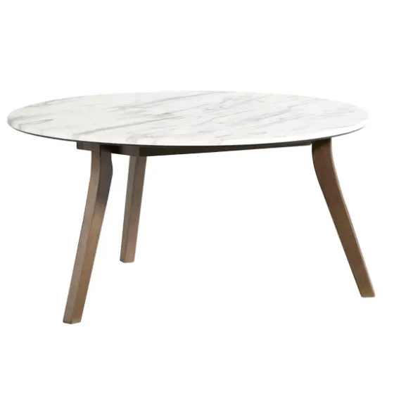 White Marble And Wood Round Coffee Table-Kirkland's Home Store