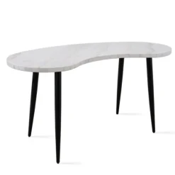 White Marble Kidney Shaped Desk-Kirkland's Home Best