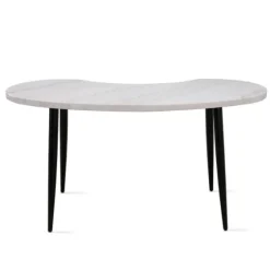 White Marble Kidney Shaped Desk-Kirkland's Home Best