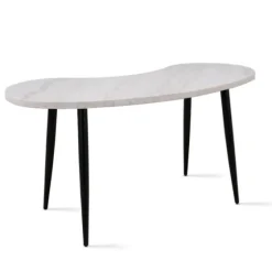 White Marble Kidney Shaped Desk-Kirkland's Home Best