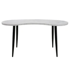 White Marble Kidney Shaped Desk-Kirkland's Home Best