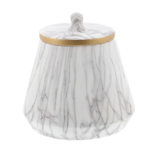 White Marble Oval Jar-Kirkland's Home New