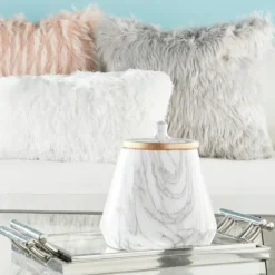 White Marble Oval Jar-Kirkland's Home New